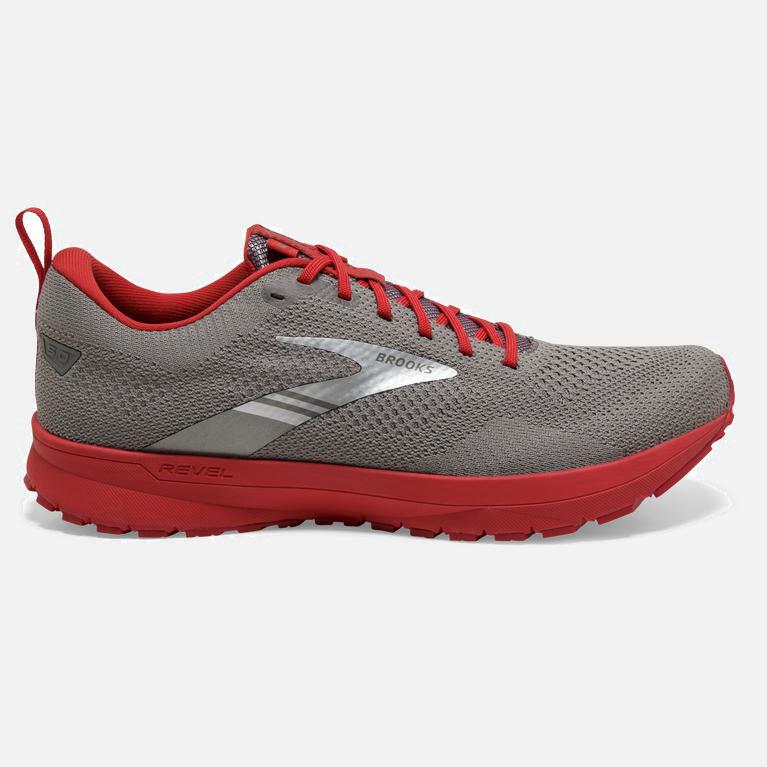 Brooks Revel 5 Performance Road Løpesko Herre Verkkokauppa - Grå/Rød - Norge (AYD890426)